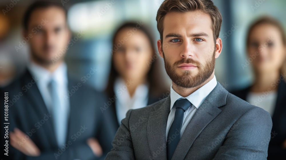 Business leader displaying authority and focus Business leader displaying authority and focus
