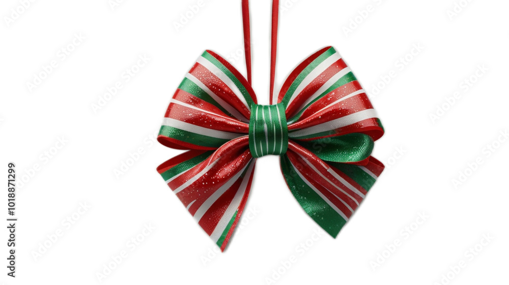 Festive Striped Christmas Bow Decoration Festive Striped Christmas Bow Decoration
