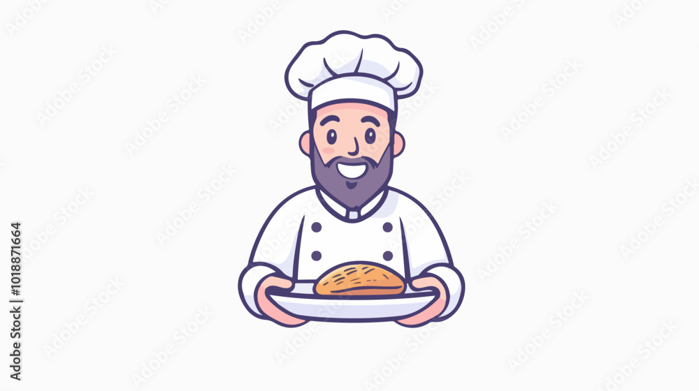 Illustration of a chef on a white background. Illustration of a chef on a white background.