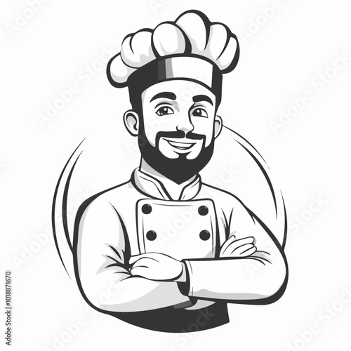 Illustration of a chef on a white background.