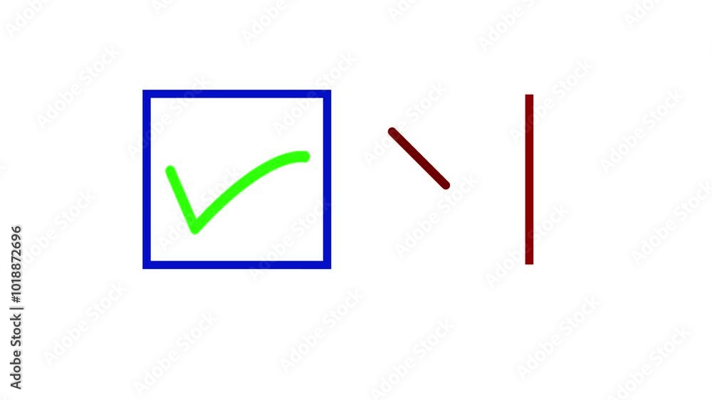 Right icon and wrong icon animation white background.
