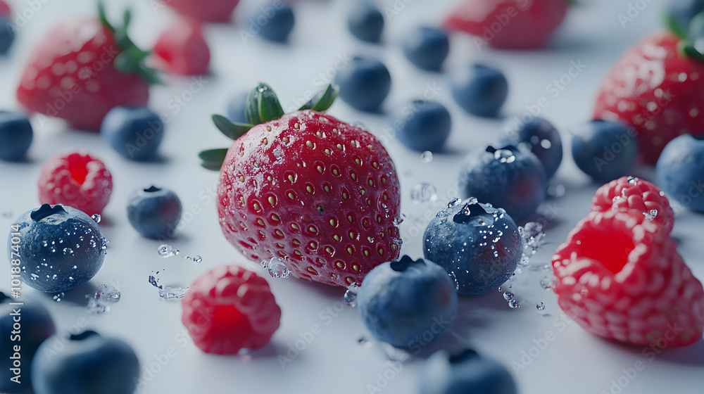 Delicious and Colorful Berry Display on White Background for Modern Wallpaper Inspirations Delicious and Colorful Berry Display on White Background for Modern Wallpaper Inspirations
