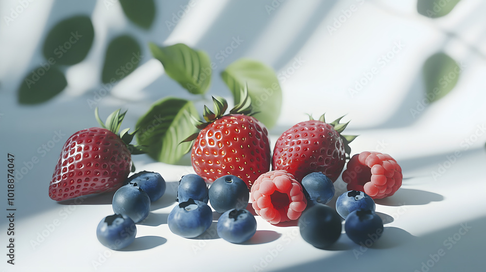 Delicious and Colorful Berry Display on White Background for Modern Wallpaper Inspirations Delicious and Colorful Berry Display on White Background for Modern Wallpaper Inspirations
