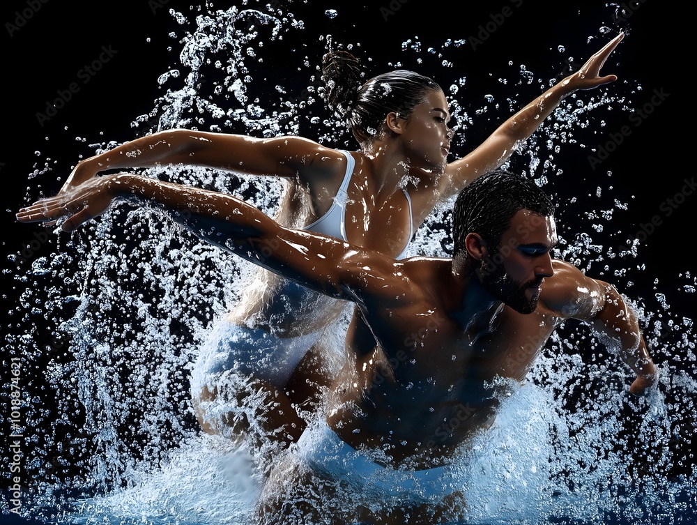 Fototapeta premium Grace of Synchronized Swimming