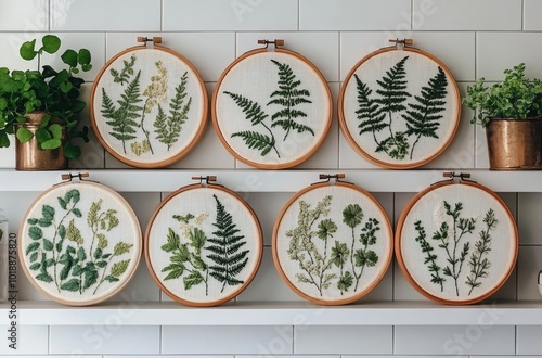 Rustic kitchen shelves filled with jars, herbs, and ceramic dishes in a cozy ...