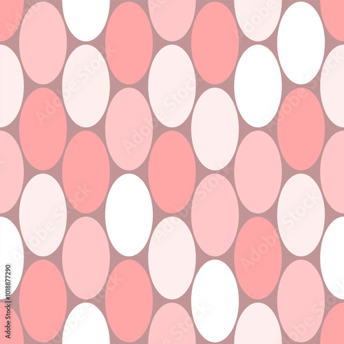 Vector seamless pattern with oval elements, retro style. Cute design for textile, wallpaper, wrapping paper, stationery.