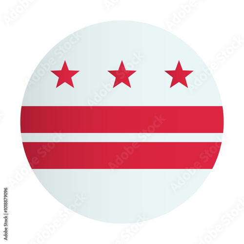 Washington dc State flag. USA country circle badge