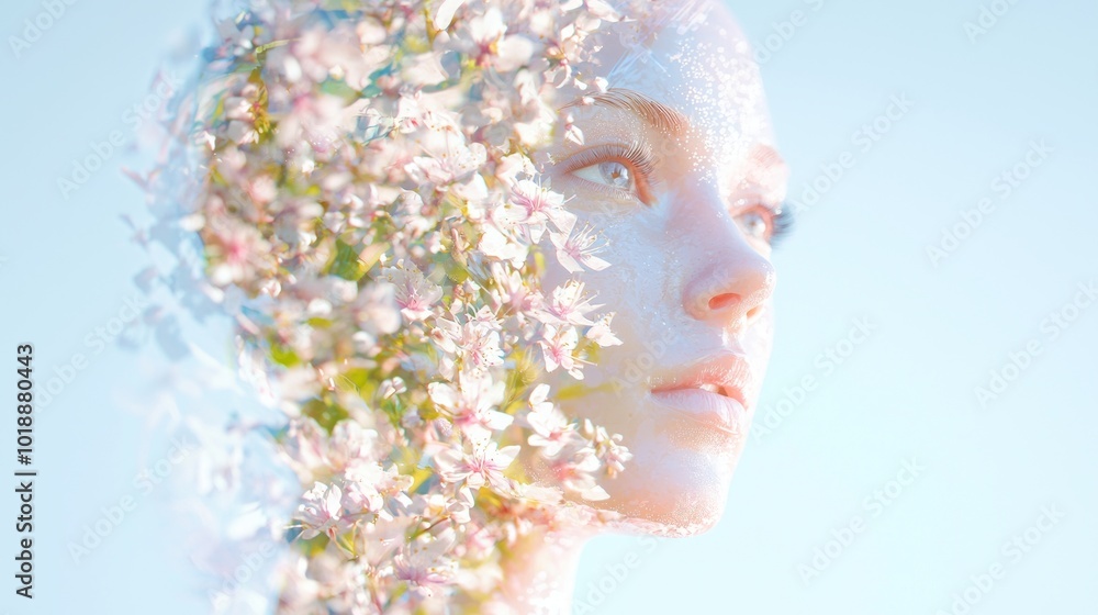 Enchanting Double Exposure Portrait of Girl Surrounded by Magical Creatures and Floral Elements - Detailed Fantasy Illustration Enchanting Double Exposure Portrait of Girl Surrounded by Magical Creatures and Floral Elements - Detailed Fantasy Illustration