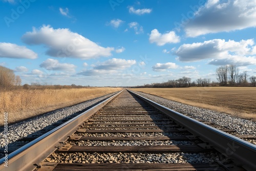 Scenic railroad tracks in countryside