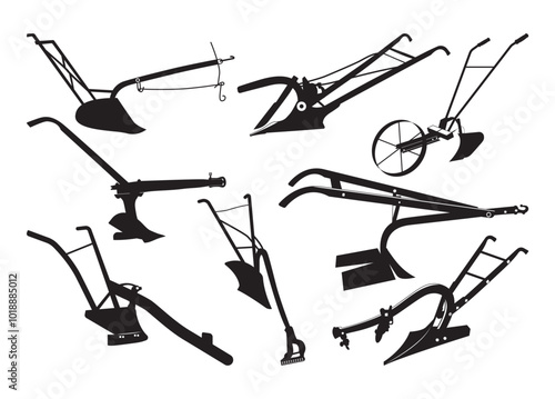 Old Plow vector, Old Plow clipart, Old Plow silhouette.