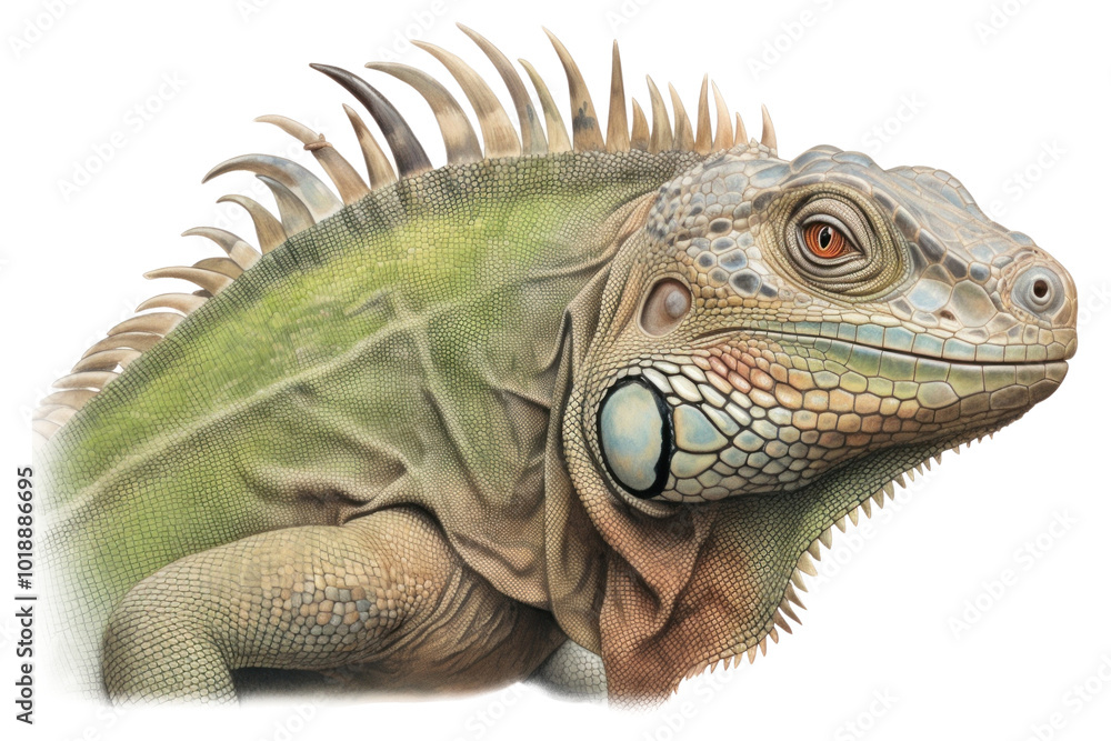 PNG Portrait of a Iguana iguana reptile animal. PNG Portrait of a Iguana iguana reptile animal.