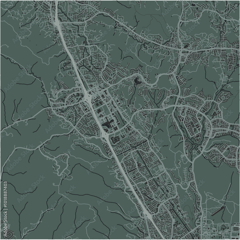 San Ramon Area Map Map of San Ramon in California in a smooth dark style. Contains layered ...