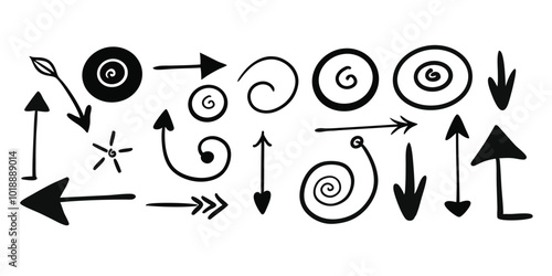 This charming collection of hand-drawn arrows and doodles adds a playful touch.