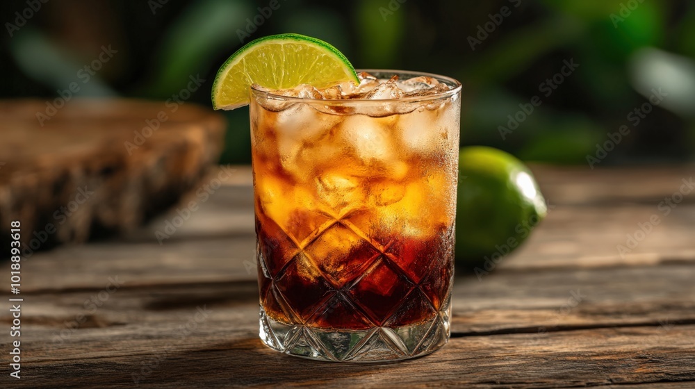 Classic Cuba Libre with rum and cola Classic Cuba Libre with rum and cola