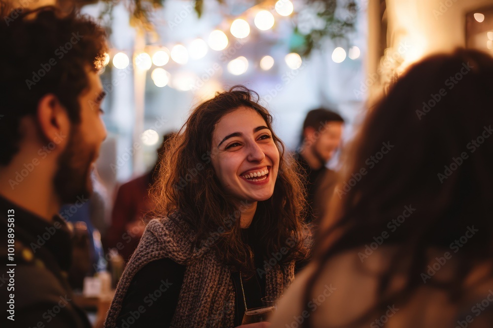 A group people sharing laughter and good times at a social gathering. A group people sharing laughter and good times at a social gathering.
