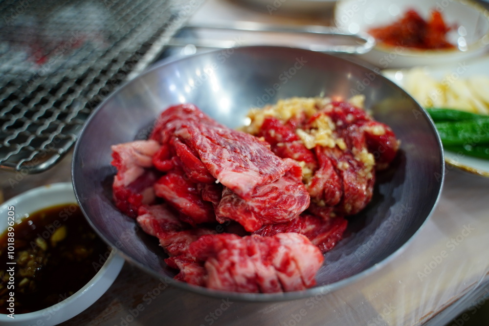 Korean Beef Barbecue on a Charcoal Grill Korean Beef Barbecue on a Charcoal Grill