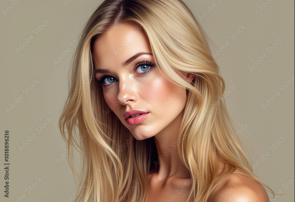 Fototapeta premium Portrait of a woman with blond hair