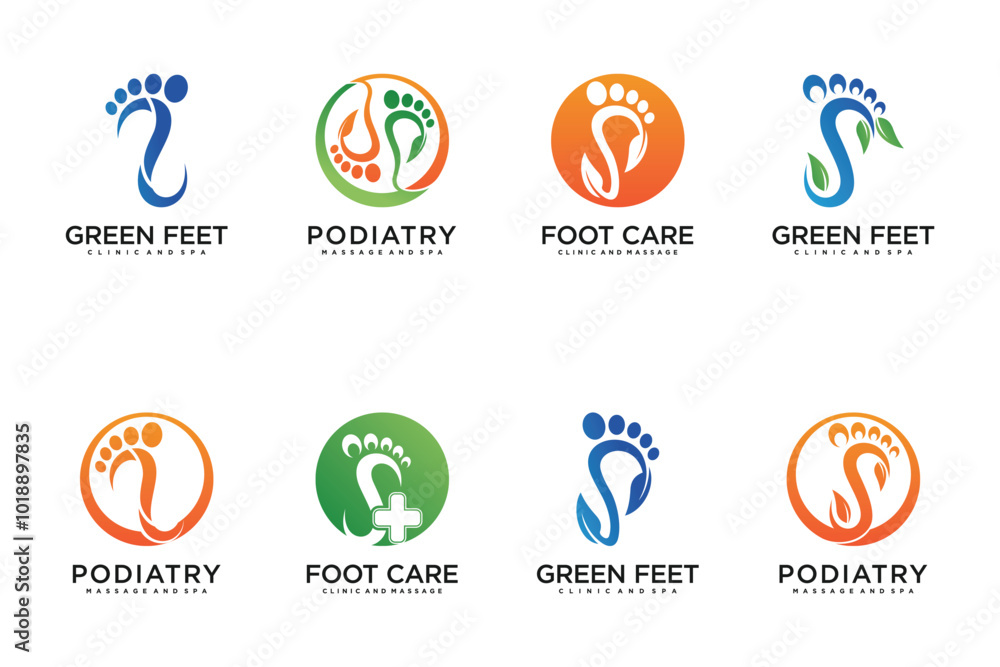 Set Podiatry location logo design unique with modern style Set Podiatry location logo design unique with modern style