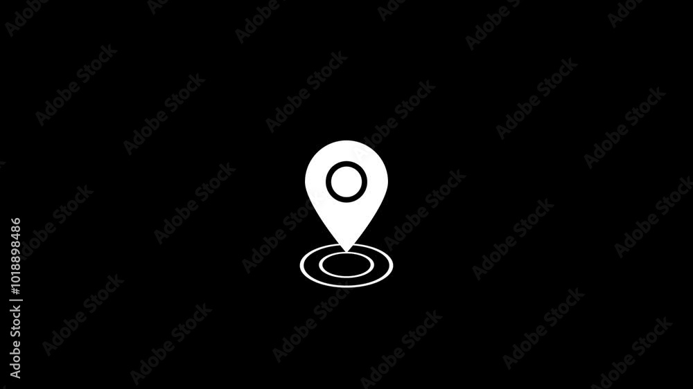 White colour GPS location icon black background. White colour GPS location icon black background.