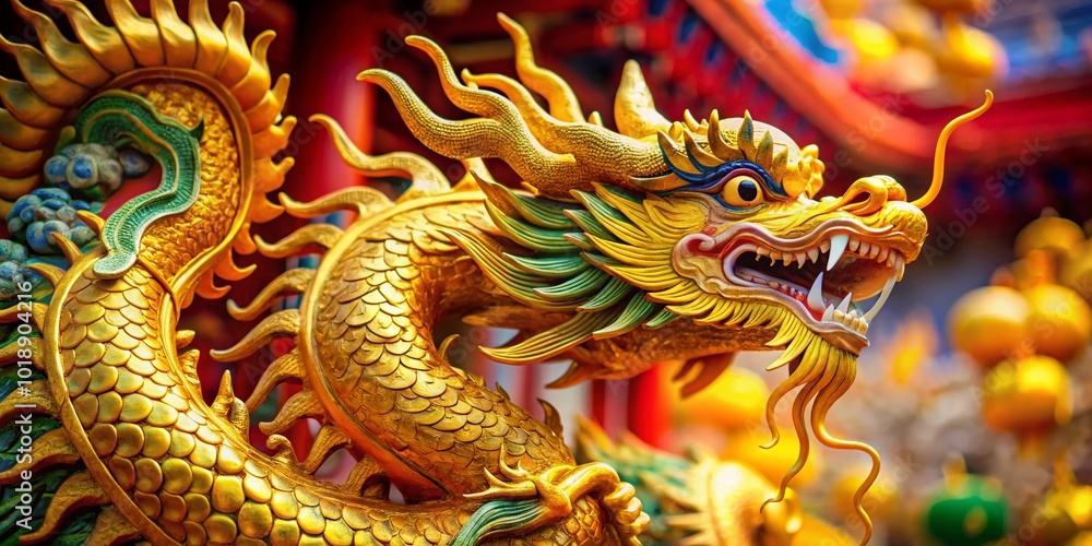 Majestic Golden Dragon Zodiac Symbol Representing Prosperity, Strength, and Good Fortune in 2024 Majestic Golden Dragon Zodiac Symbol Representing Prosperity, Strength, and Good Fortune in 2024