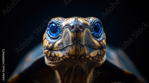 Close-up of a Turtle with Blue Eyes