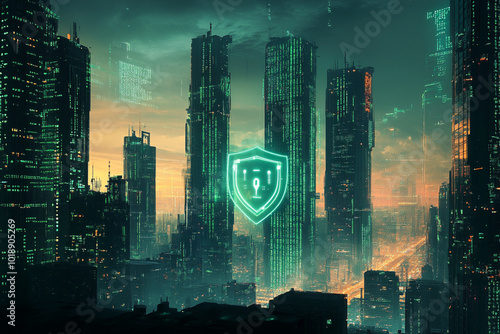 Cybersecurity, online security. Generative AI