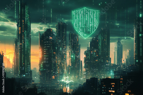 Cybersecurity, online security. Generative AI