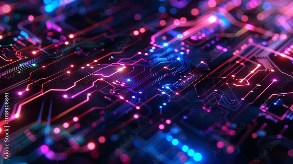 Fiber optics background with neon lights Fiber optics background with neon lights