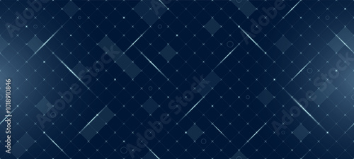 VR HUD futuristic user interface rhombus grid. Digital UI screen rhombic seamless mesh. GUI hi tech backdrop. Spaceship head up display square cross lines on dark blue background. FUI Sci Fi dashboard