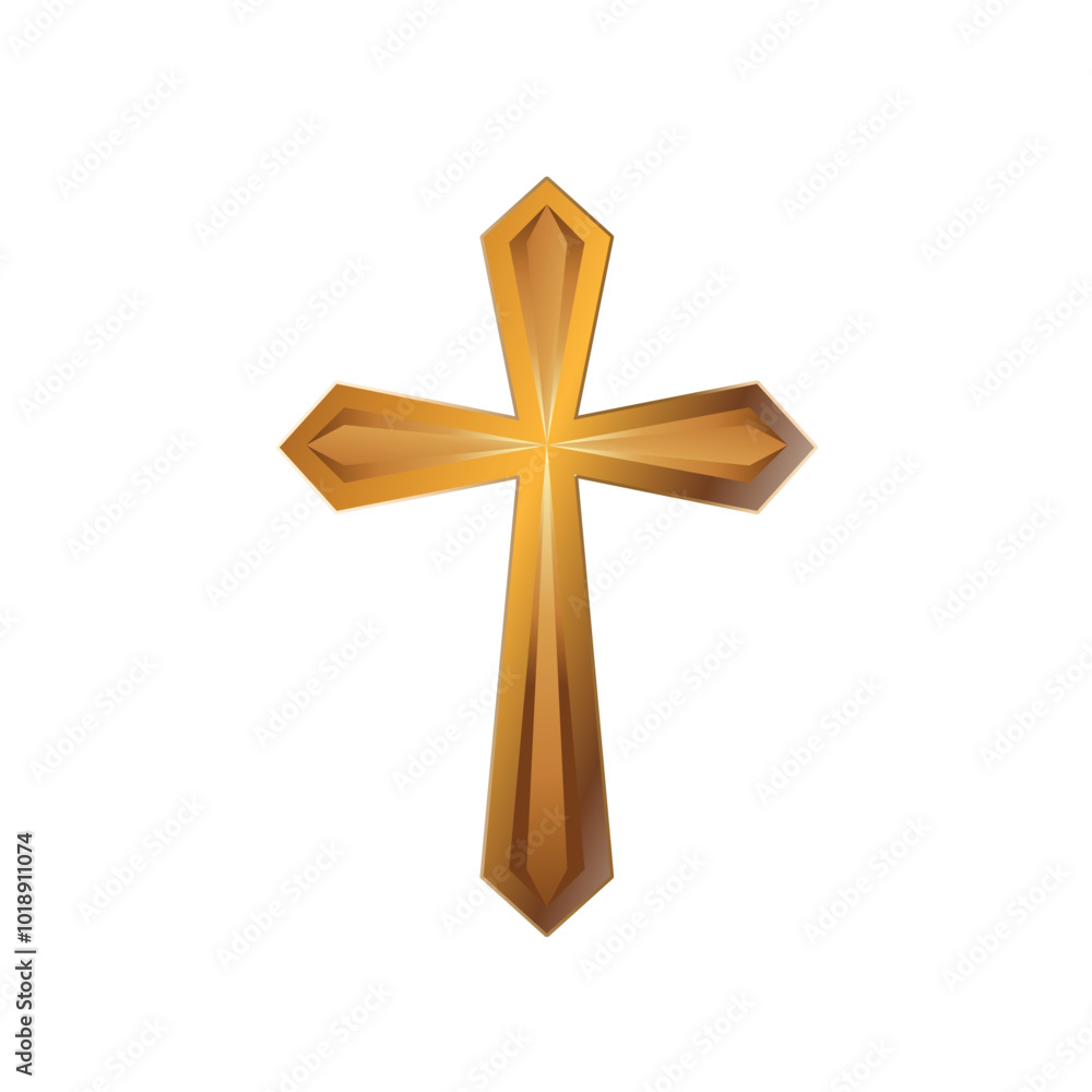 Gold cross isolated - vector illustration Gold cross isolated - vector illustration