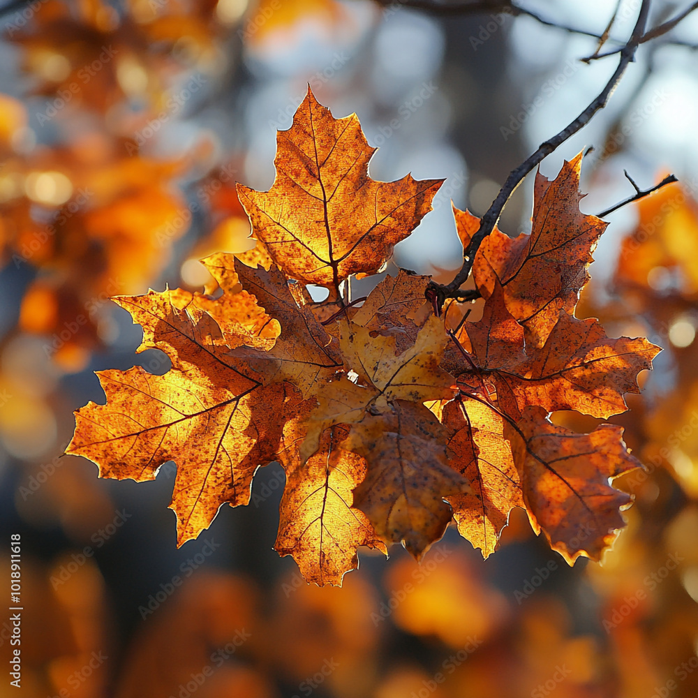 Fototapeta premium autumn leaves on a tree