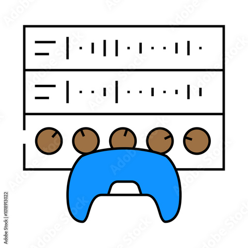 sound design game development line icon vector. sound design game development sign. isolated symbol illustration