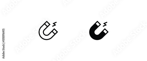 magnet icons button, vector, sign, symbol, logo, illustration, editable stroke, flat design style isolated on white