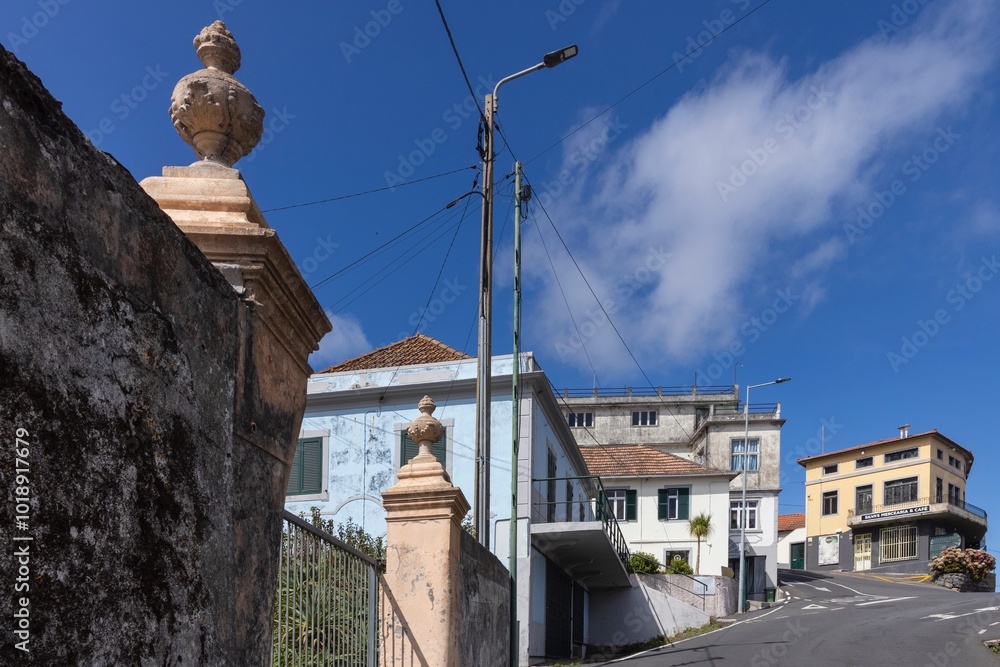 City of Camacha Madeira. Street and houses. City of Camacha Madeira. Street and houses.