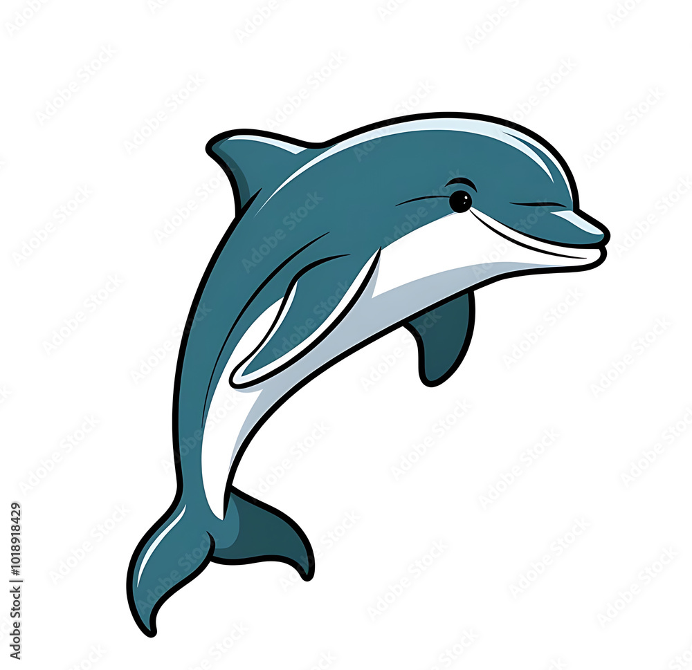 Obraz premium A clip art illustration of a playful dolphin.
