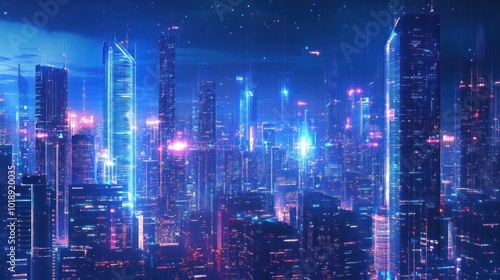 Wallpaper Mural Cyberpunk Cityscape Torontodigital.ca