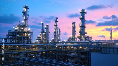 Wallpaper Mural Industrial Complex at Dusk Torontodigital.ca