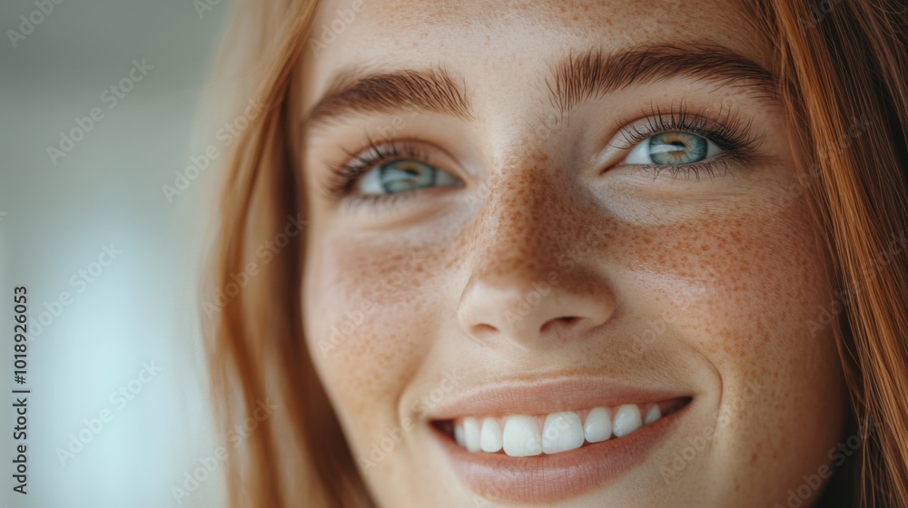 Natural Beauty Portrait of Smiling Redhead Woman Natural Beauty Portrait of Smiling Redhead Woman