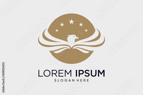 Eagle logo design eagle wings vector illustration with creative idea