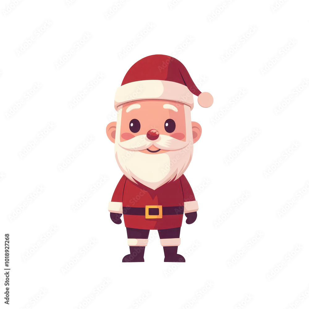 Cute cartoon Santa Claus. Icon symbol of christmas. Isolated on white Cute cartoon Santa Claus. Icon symbol of christmas. Isolated on white