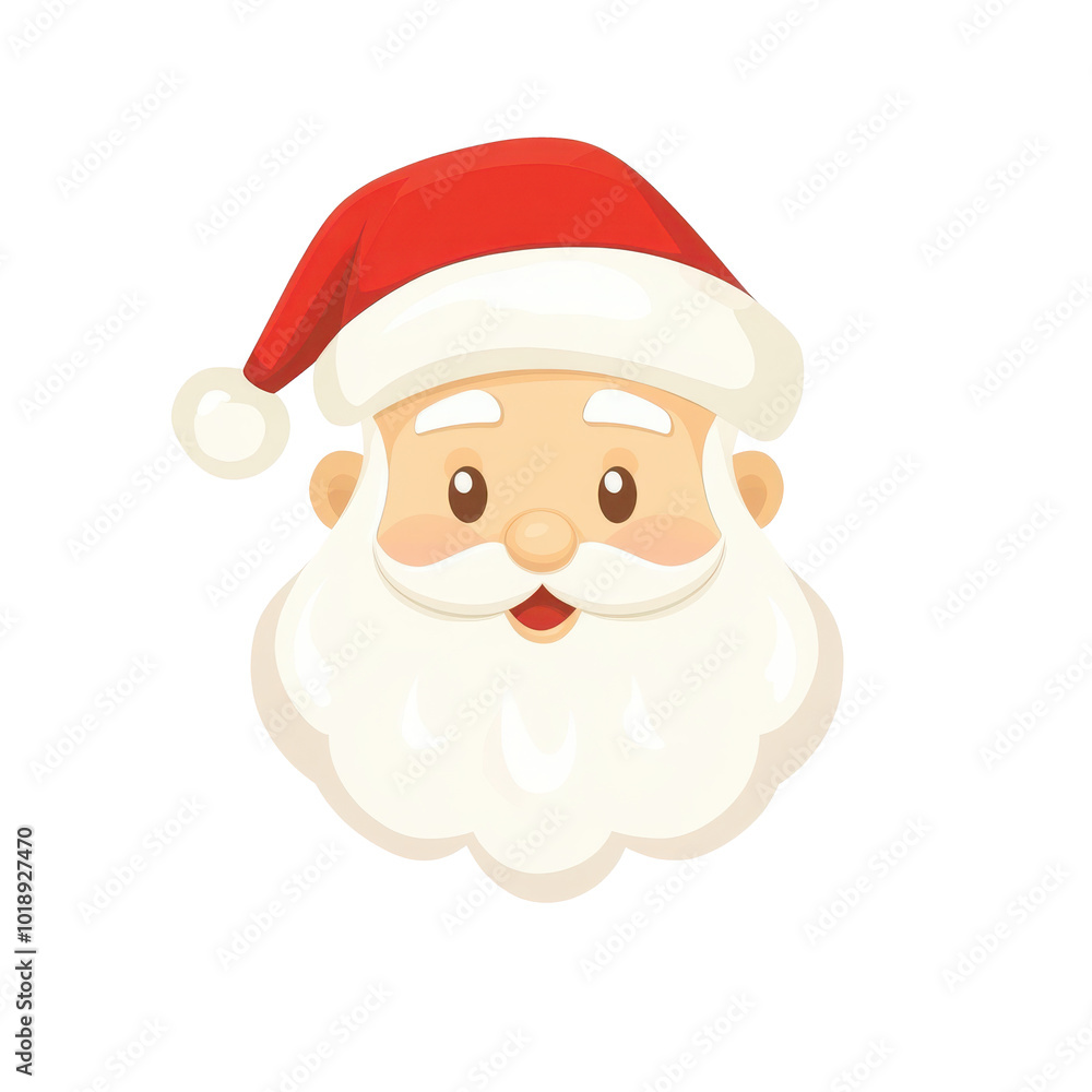 cute cartoon Santa Claus face head isolated on white background, transparent cute cartoon Santa Claus face head isolated on white background, transparent