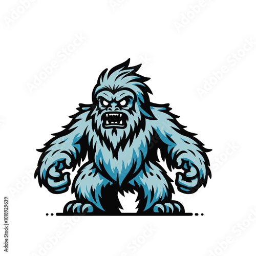 Mysterious beast modern style yeti sports logo mascot	

