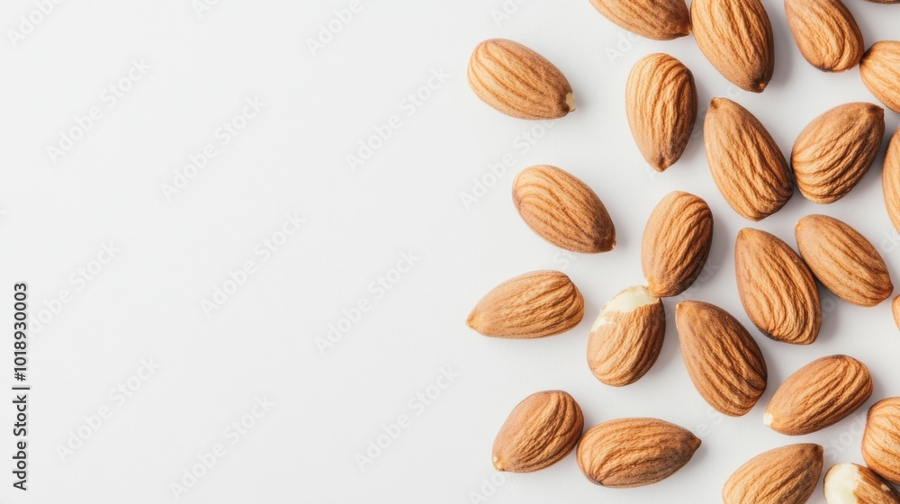 Fresh Almonds on White Background Fresh Almonds on White Background