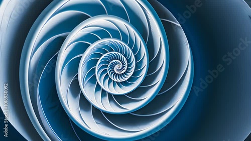 Wallpaper Mural Abstract Spiral Art with Blue Geometric Patterns Torontodigital.ca