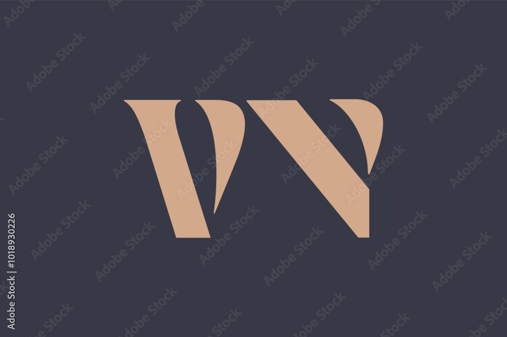 Fototapeta premium Abstract letter VJ logo. This logo icon incorporate with abstract shape in the creative way. Minimalist abstract letter logo.