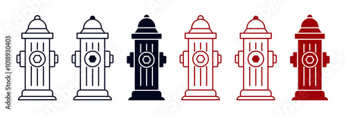Fire hydrant icon, symbol. Water hydrant silhouette. Vector illustration