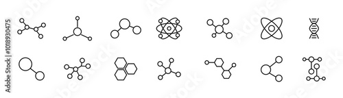 Molecule icon set. Molecular structure concept . Vector logo