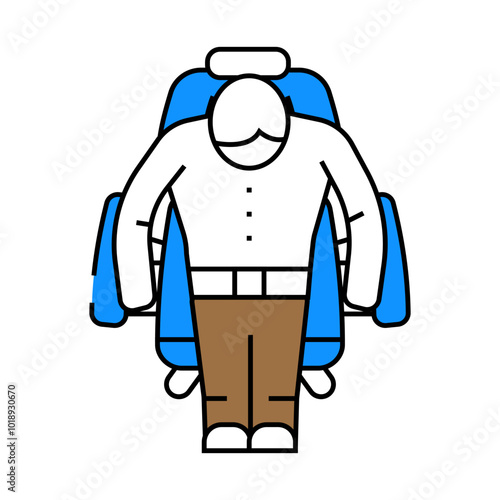 people sitting chair top view line icon vector. people sitting chair top view sign. isolated symbol illustration