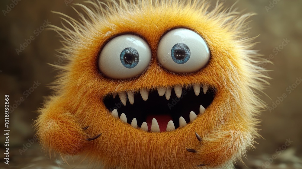 Cute and Funny Fuzzy Monster Cute and Funny Fuzzy Monster