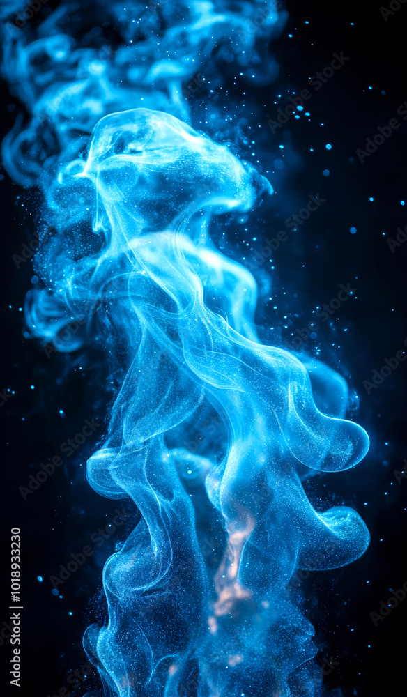 A swirling blue smoke pattern on a dark background. Vivid blue smoke elegantly swirls upward against a deep black background, creating a mesmerizing visual effect full of movement. A swirling blue smoke pattern on a dark background. Vivid blue smoke elegantly swirls upward against a deep black background, creating a mesmerizing visual effect full of movement.